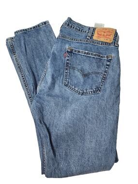 Levi's 505 Men’s 38x34 Regular Fit Straight Leg Light Wash Blue Denim Jeans